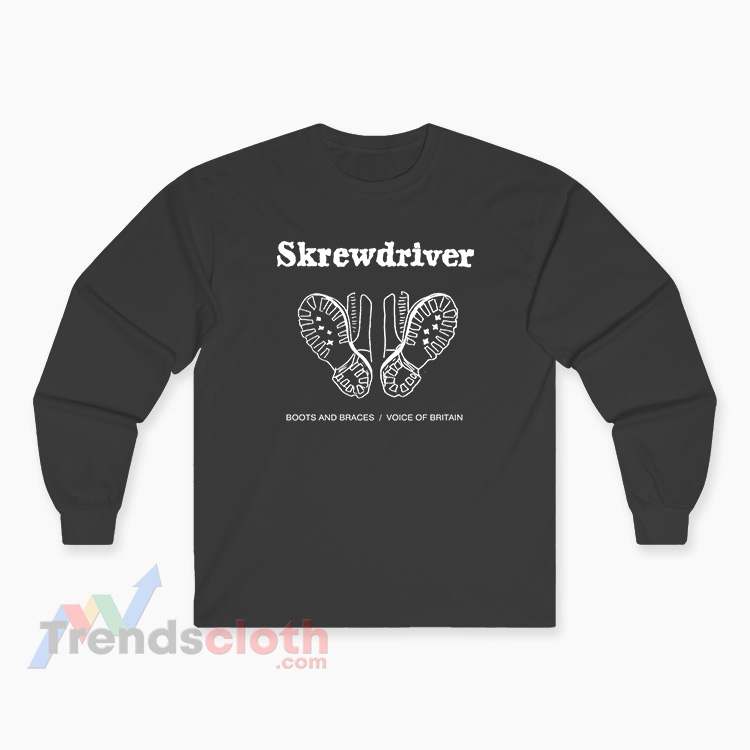Skrewdriver Boots And Braces Voice Of Britain Long Sleeve TShirt