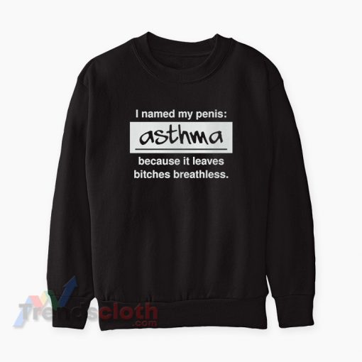 I Named My Penis Asthma Because It Leaves Bitches Breathless Sweatshirt