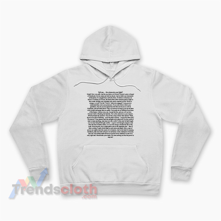 FFXIV Gaius Speech Praetorium Tell Me For Whom Do You Fight Hoodie