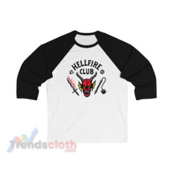 Stranger Things 4 The Hellfire Club Unisex 34 Sleeve Baseball T-Shirt