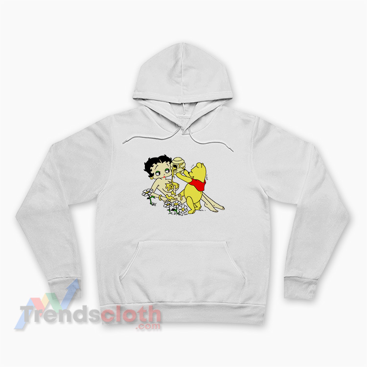 Betty Boop And Winnie The Pooh Love Honey Nudes Hoodie