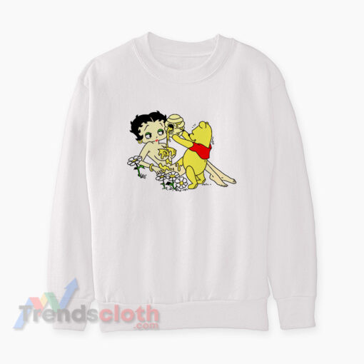 Betty Boop And Winnie The Pooh Love Honey Nudes Sweatshirt