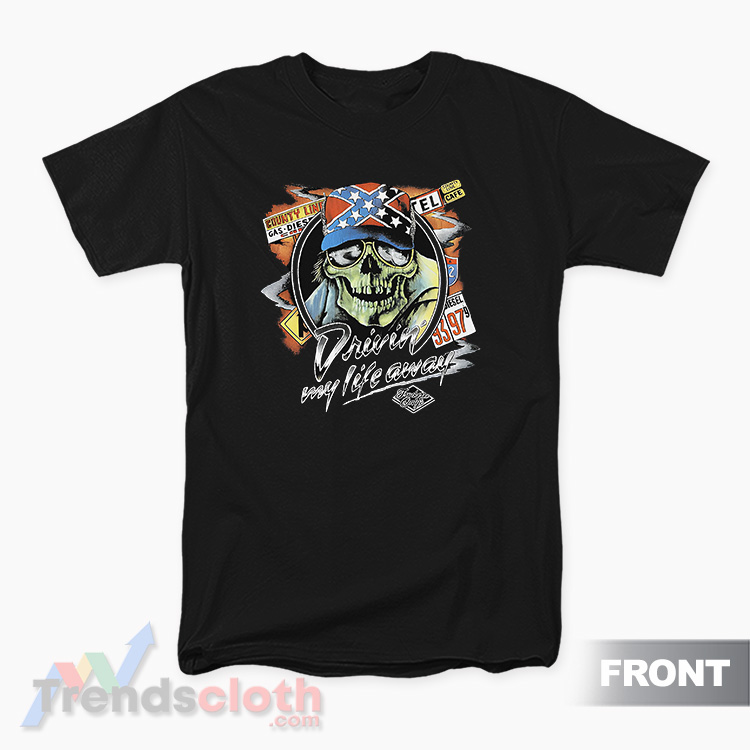 Vintage 1991 Thelma And Louise Skull Drivin' My Life Away T-Shirt